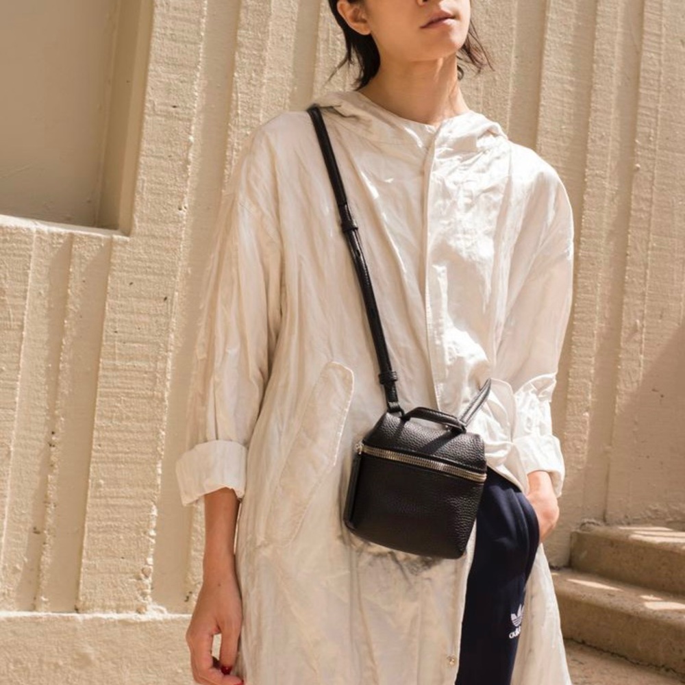 Kara mini leather crossbody bag